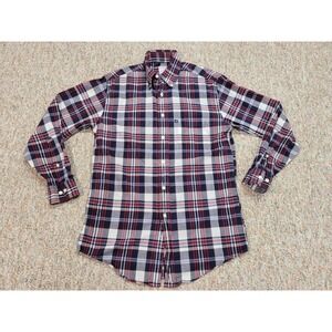 Brooks Brothers Shirt Mens Small Blue Red Plaid Button Down Long Sleeve Cotton